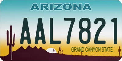 AZ license plate AAL7821