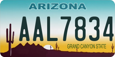 AZ license plate AAL7834