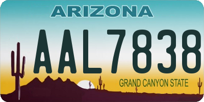 AZ license plate AAL7838