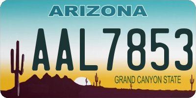 AZ license plate AAL7853