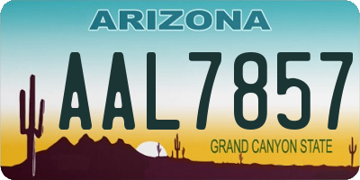 AZ license plate AAL7857