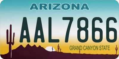 AZ license plate AAL7866