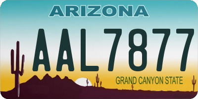 AZ license plate AAL7877