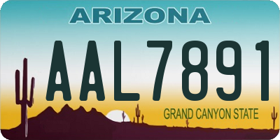 AZ license plate AAL7891