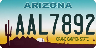 AZ license plate AAL7892