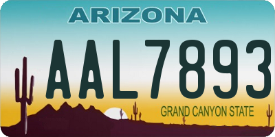 AZ license plate AAL7893
