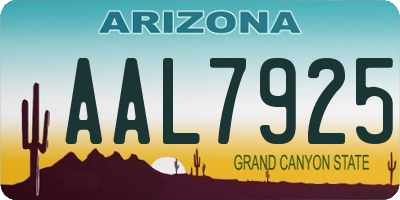 AZ license plate AAL7925