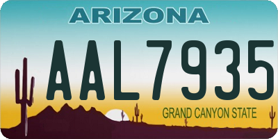 AZ license plate AAL7935