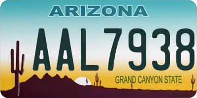 AZ license plate AAL7938