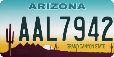 AZ license plate AAL7942
