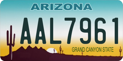 AZ license plate AAL7961