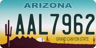AZ license plate AAL7962