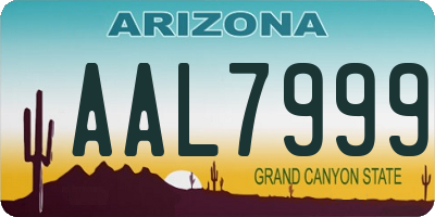 AZ license plate AAL7999