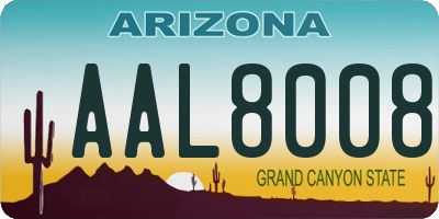 AZ license plate AAL8008