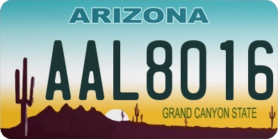 AZ license plate AAL8016