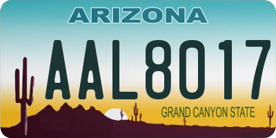AZ license plate AAL8017