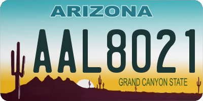 AZ license plate AAL8021