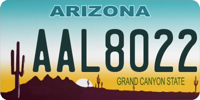AZ license plate AAL8022