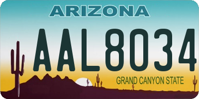 AZ license plate AAL8034