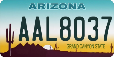 AZ license plate AAL8037