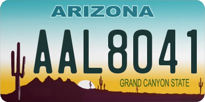 AZ license plate AAL8041