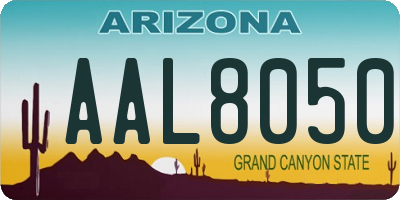 AZ license plate AAL8050