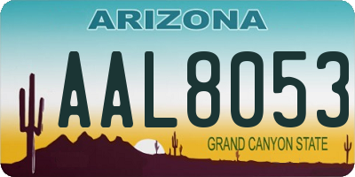 AZ license plate AAL8053