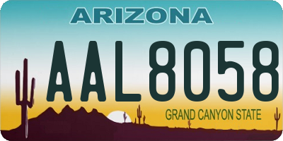 AZ license plate AAL8058