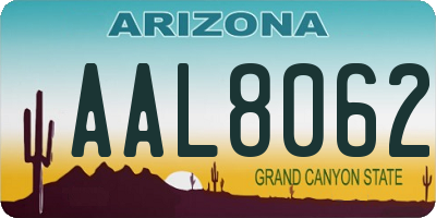 AZ license plate AAL8062