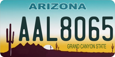 AZ license plate AAL8065