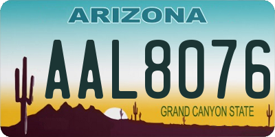 AZ license plate AAL8076