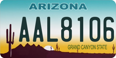 AZ license plate AAL8106
