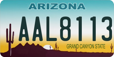 AZ license plate AAL8113
