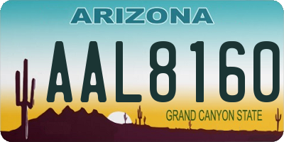 AZ license plate AAL8160