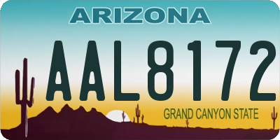 AZ license plate AAL8172