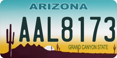 AZ license plate AAL8173