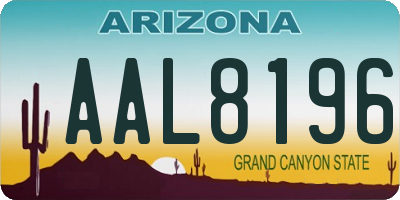 AZ license plate AAL8196