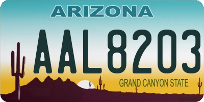 AZ license plate AAL8203