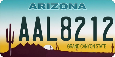 AZ license plate AAL8212