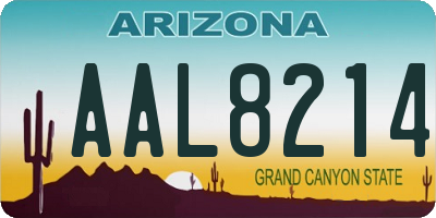 AZ license plate AAL8214