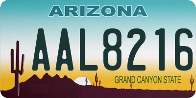 AZ license plate AAL8216