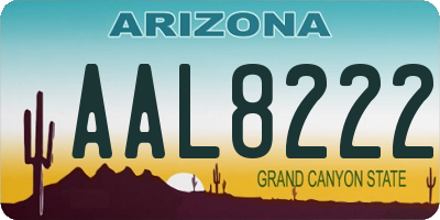 AZ license plate AAL8222