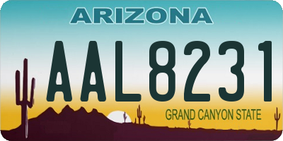 AZ license plate AAL8231