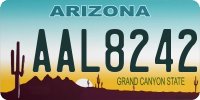 AZ license plate AAL8242