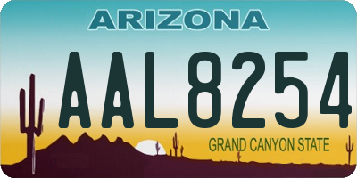AZ license plate AAL8254