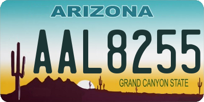 AZ license plate AAL8255