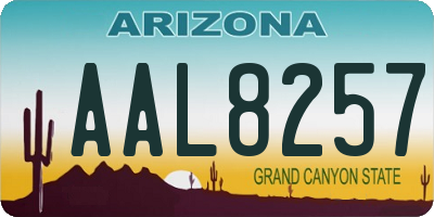 AZ license plate AAL8257