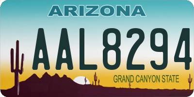 AZ license plate AAL8294