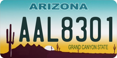 AZ license plate AAL8301