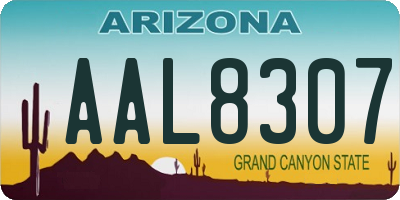 AZ license plate AAL8307